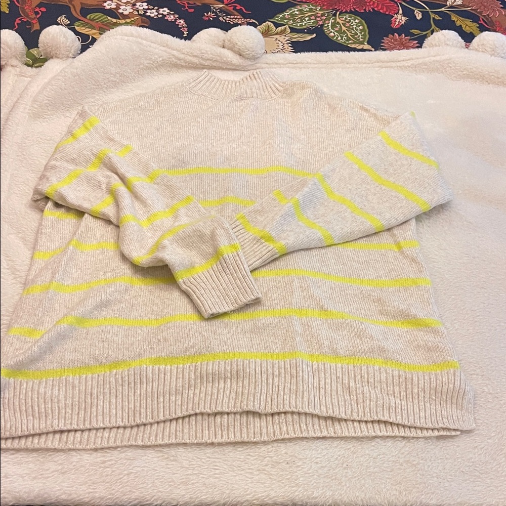 Striped Yellow and Cream Women's Sweater
